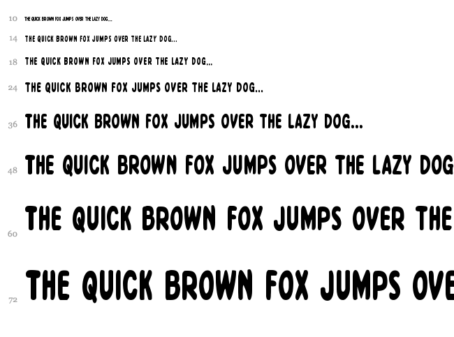 Excelsior Comics font waterfall