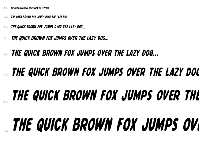 Excelsior Comics font waterfall