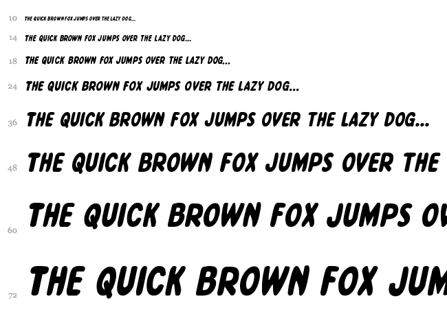 Excelsior Comics font waterfall