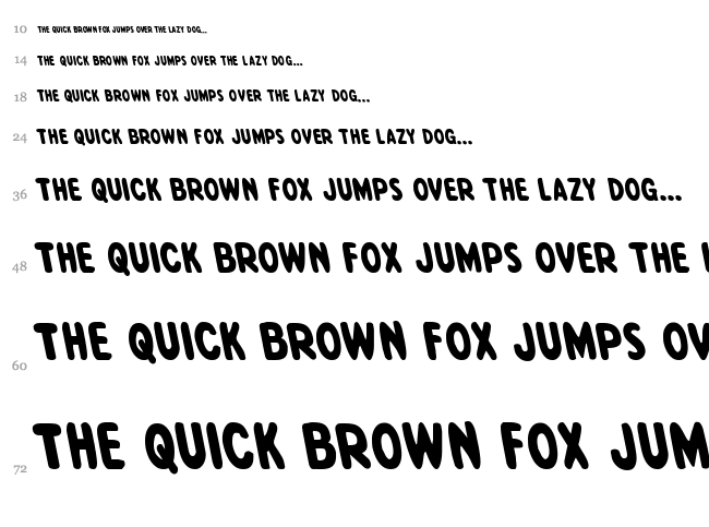 Excelsior Comics font waterfall