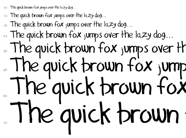 Gilles' Comic Handwriting font waterfall