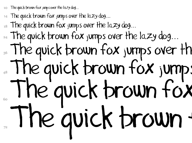 Gilles' Comic Handwriting font waterfall