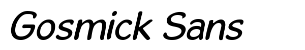 Gosmick Sans font