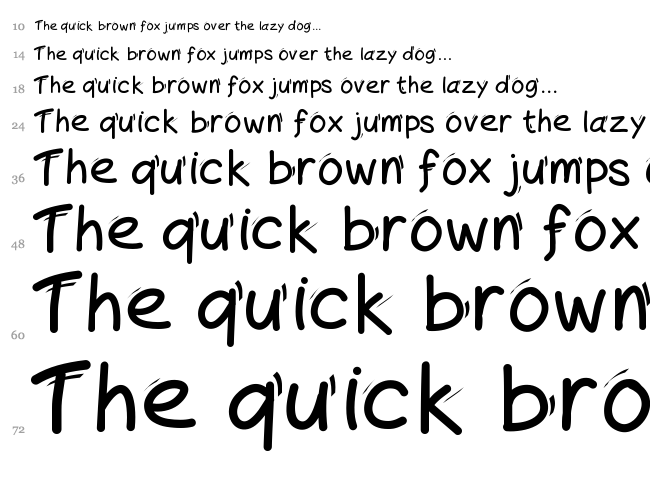 Handylined font waterfall