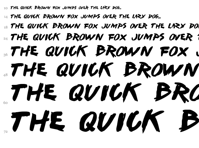 I Want My TTR ! font waterfall