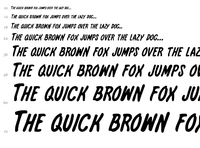 International Super Hero font waterfall