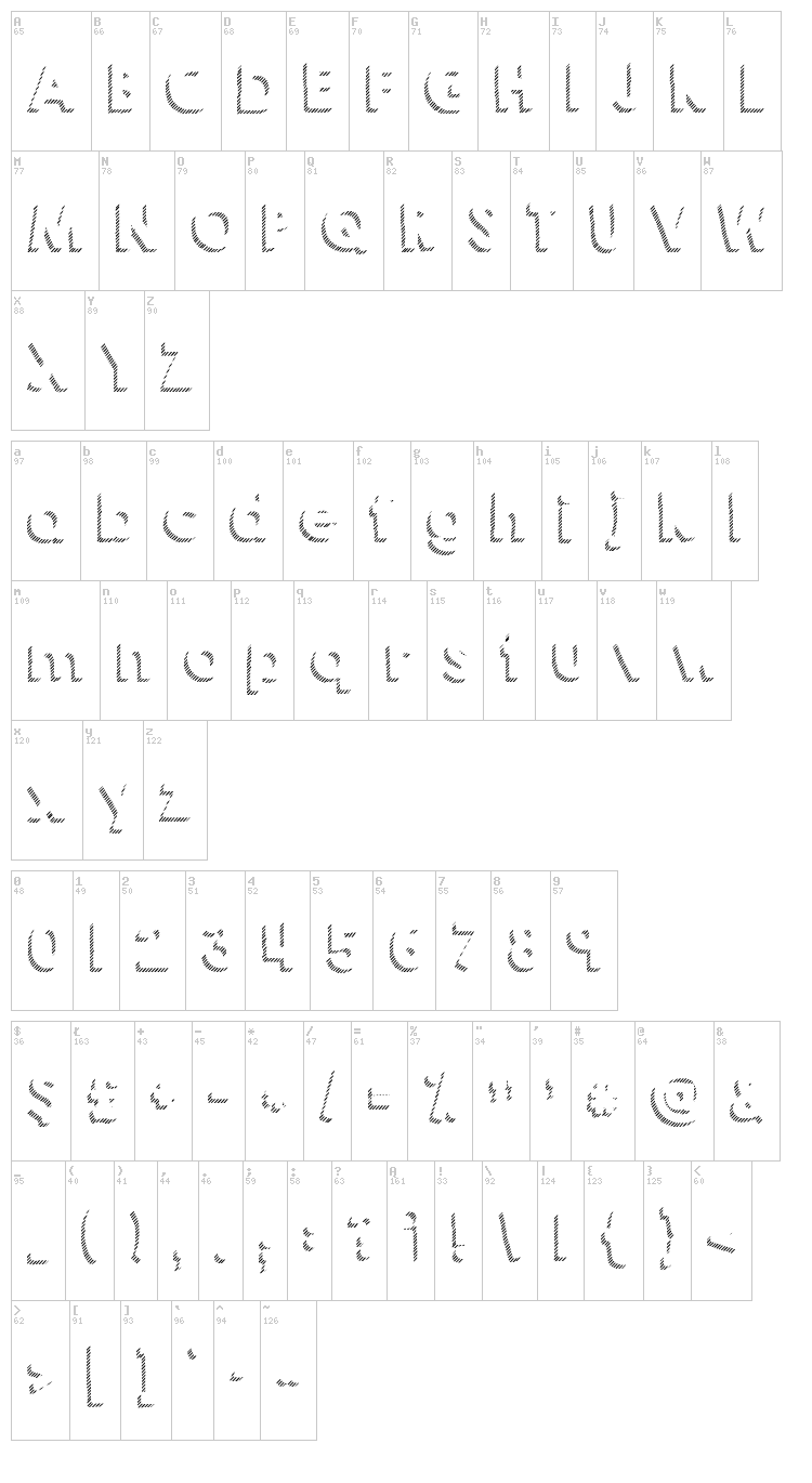 KG Happy font map