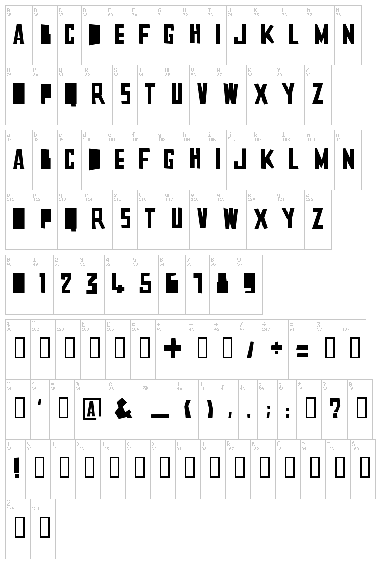 Kiss Kiss From Paris font map