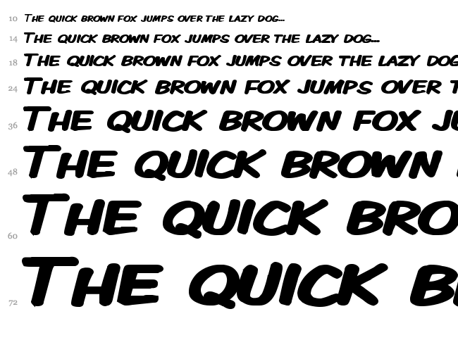 Komika Display font waterfall