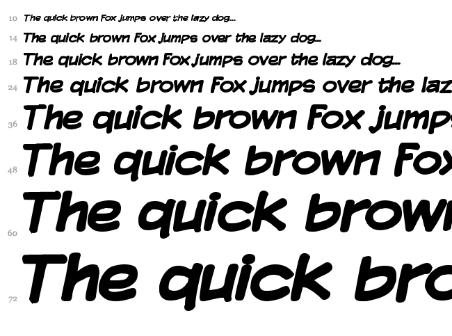 Komika Display font waterfall