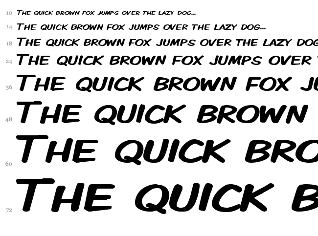 Komika Display font waterfall