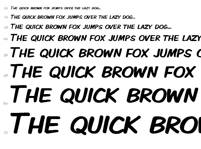 Komika Display font waterfall