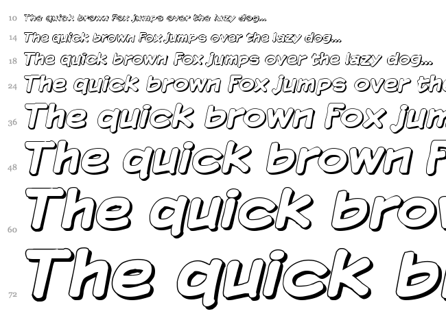 Komika Display font waterfall
