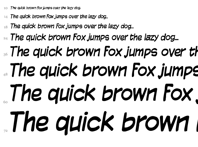 Komika Display font waterfall