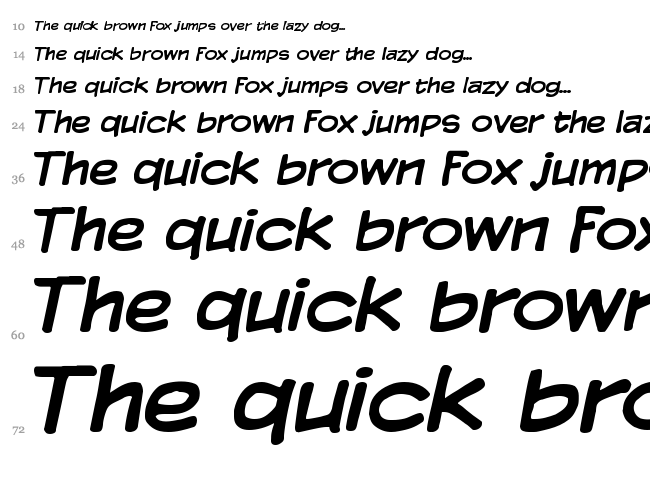 Komika Display font waterfall