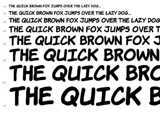 Komika Hands font waterfall