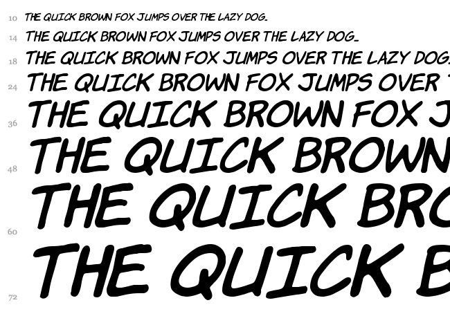 Komika Hands font waterfall