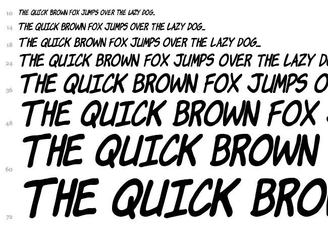 Komika Hands font waterfall