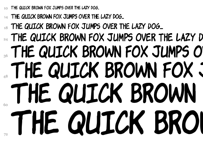 Komika Hands font waterfall