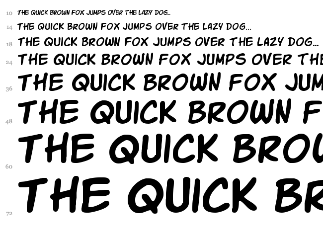 Komika Slick + Slim font waterfall
