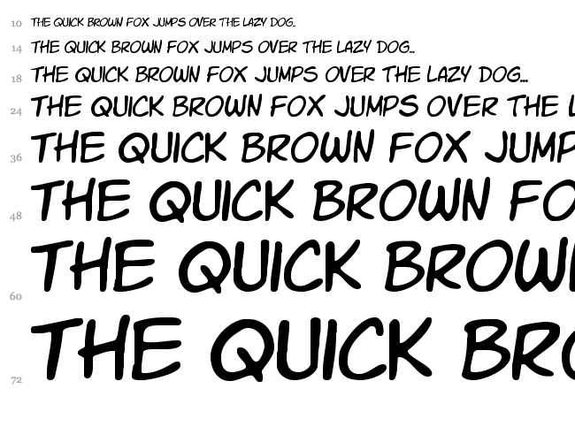 Komika Slick + Slim font waterfall