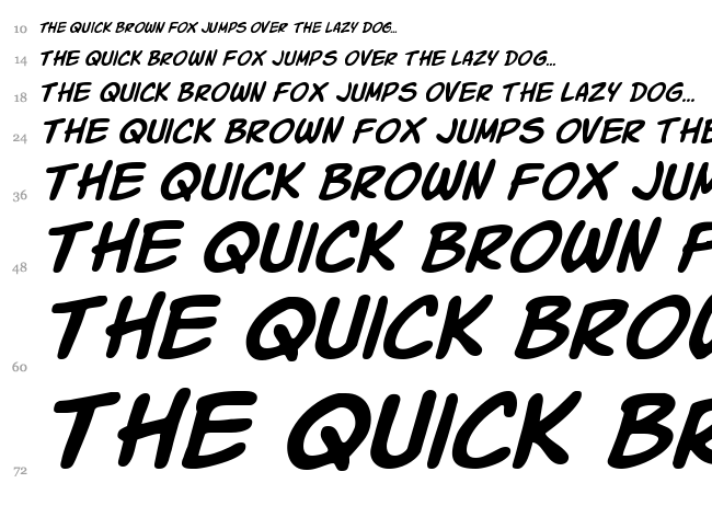 Komika Slick + Slim font waterfall
