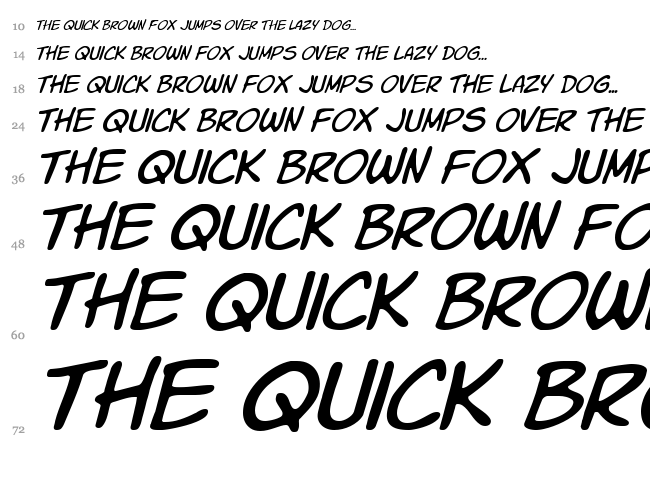 Komika Slick + Slim font waterfall