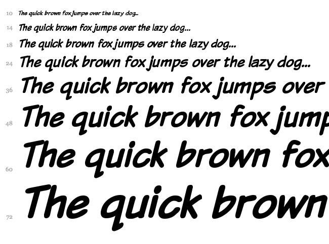 Komika Text font waterfall
