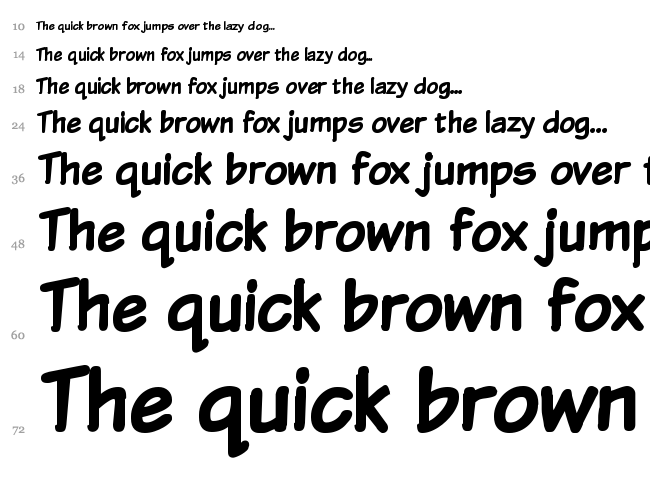 Komika Text font waterfall