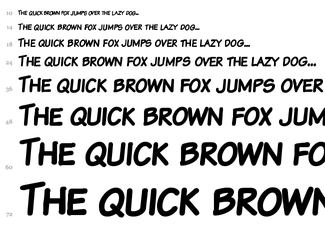 Komika Text font waterfall