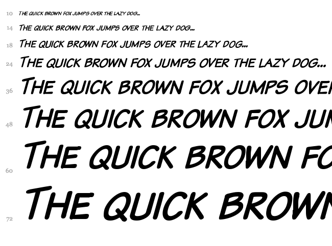 Komika Text font waterfall