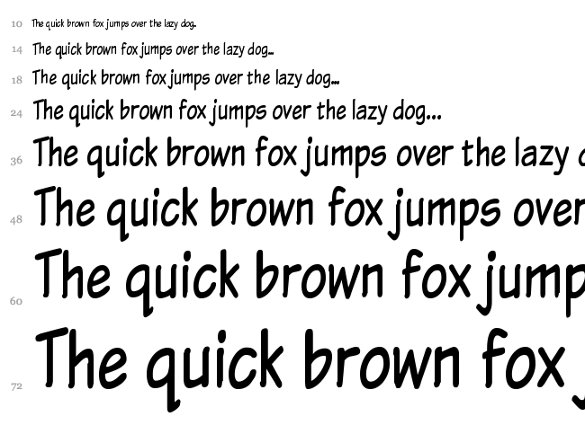 Komika Text font waterfall