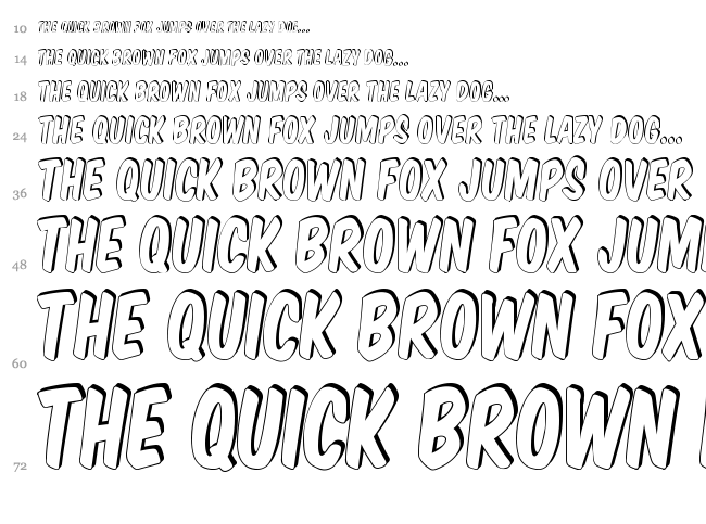 Komika Title font waterfall
