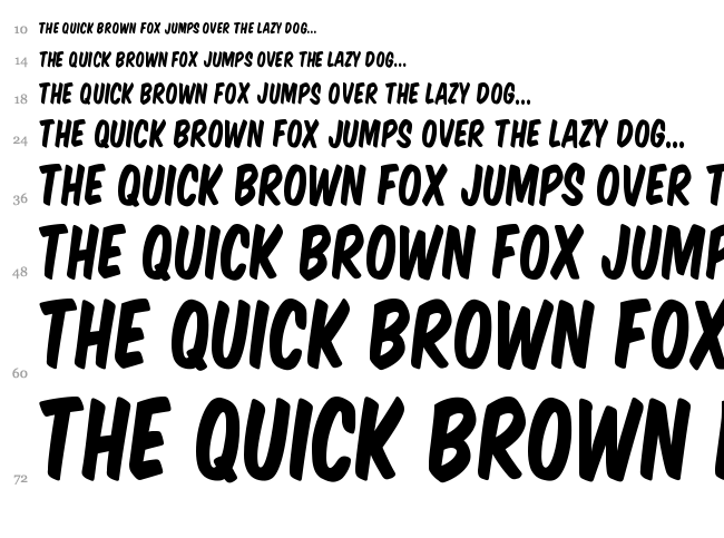 Komika Title font waterfall