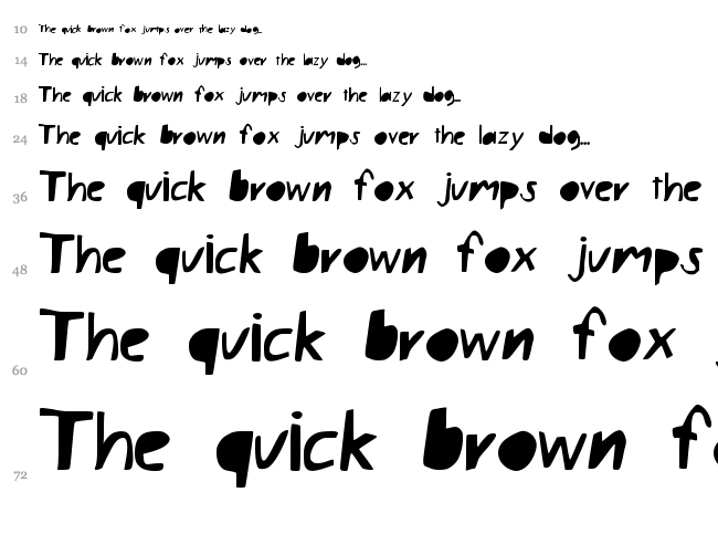 LazyBlock font waterfall