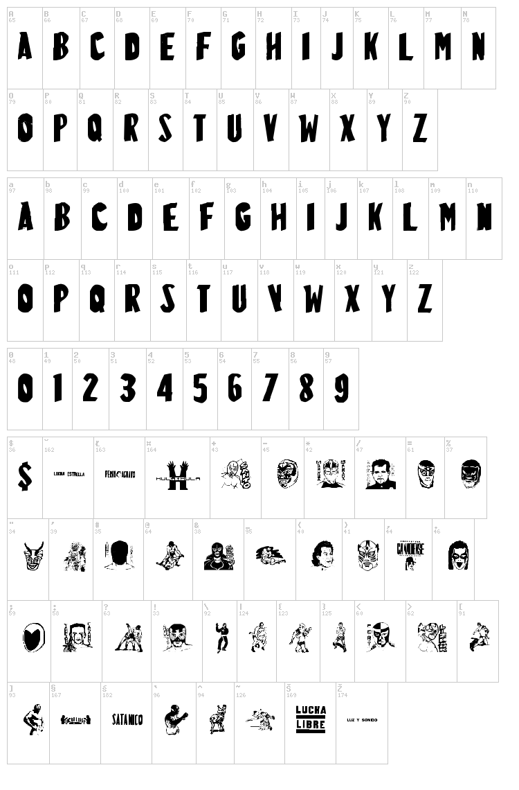 LuchitaPayol LaRuda font map