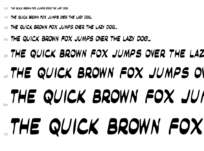 Masked Marvel font waterfall