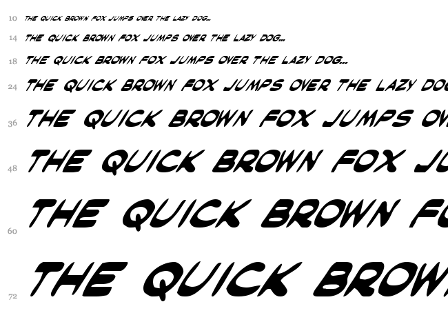 Masked Marvel font waterfall