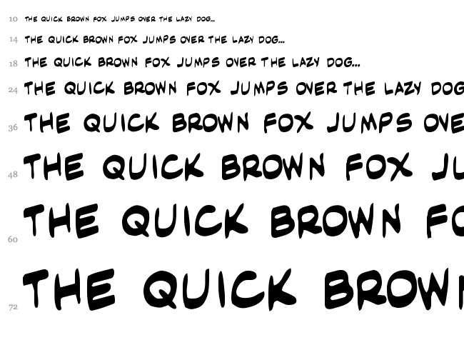 Masked Marvel font waterfall