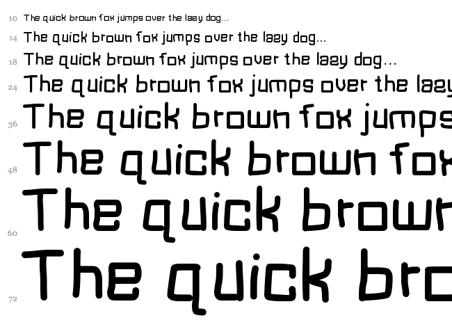 MB Block Type font waterfall
