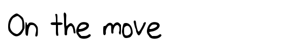 On the move font