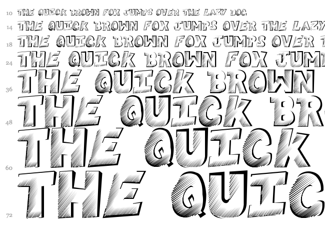 Sketchy Comic font waterfall