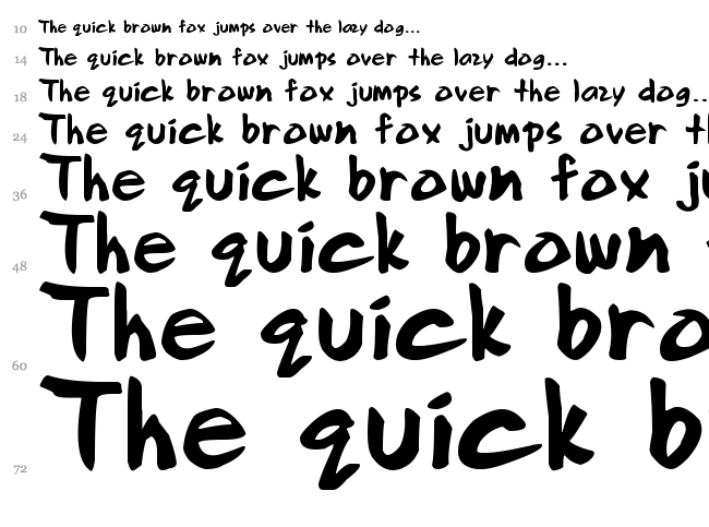 Smile Comix font waterfall