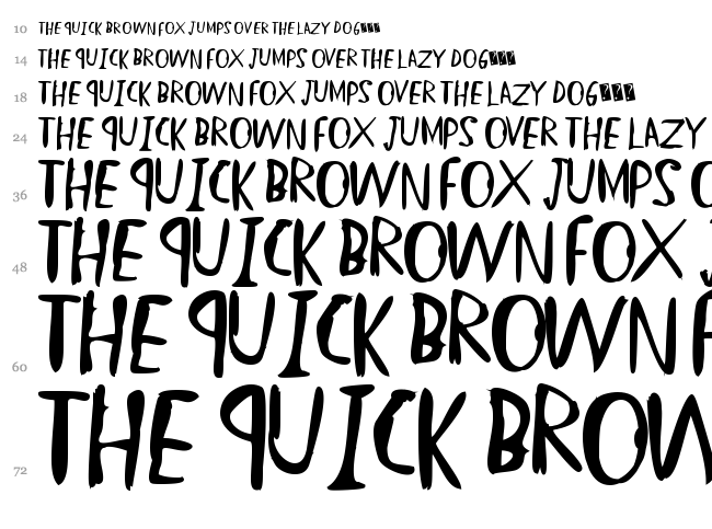 Straight Hand font waterfall