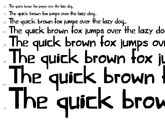 This Little Piggy font waterfall