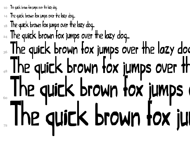 This Little Piggy font waterfall