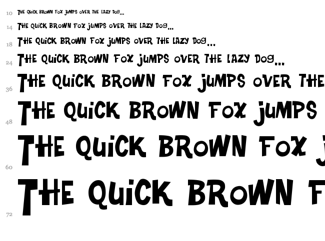 Turkey Sandwich font waterfall