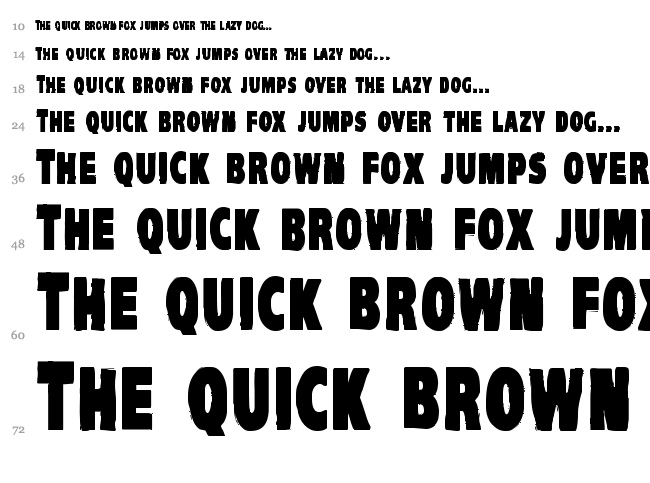 VTC Komika Head Liner font waterfall