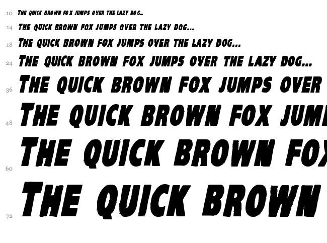 VTC Komika Head Liner font waterfall