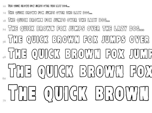 VTC Komika Head Liner font waterfall